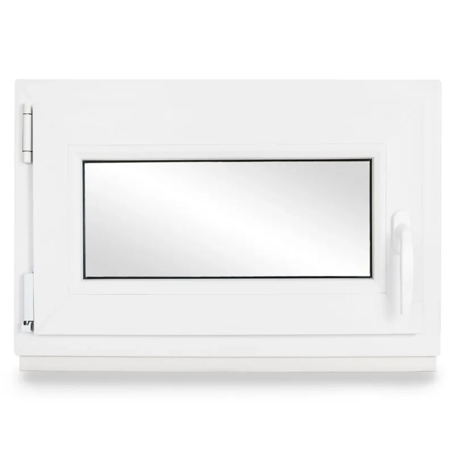 Neruli Kellerfenster Kunststoff Weiß Dreh-Kipp 100x80 cm BxH DIN Links 2 -Fach Glas Dichtung Schwarz