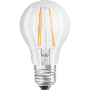 Bellalux E27 LED-Lampe, Glühlampenform, 6,5W, 2er Set. Klares Glas, warmweißes Licht.