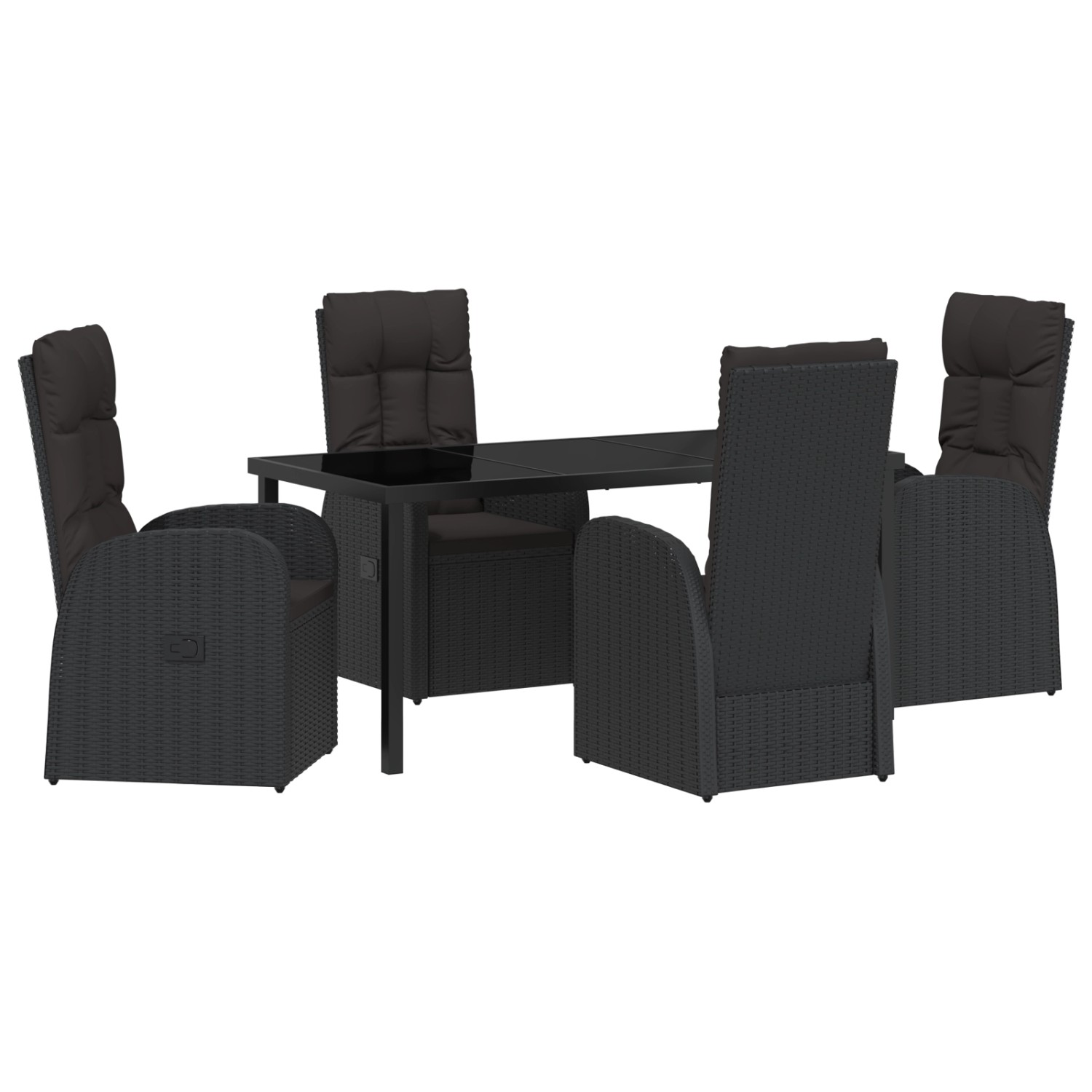 vidaXL Garten Essgruppe mit Kissen 5-Tlg Schwarz Poly Rattan 3379523 günstig online kaufen