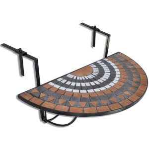 vidaXL Balkonhängetisch Mosaik Terracotta und Weiß 41126