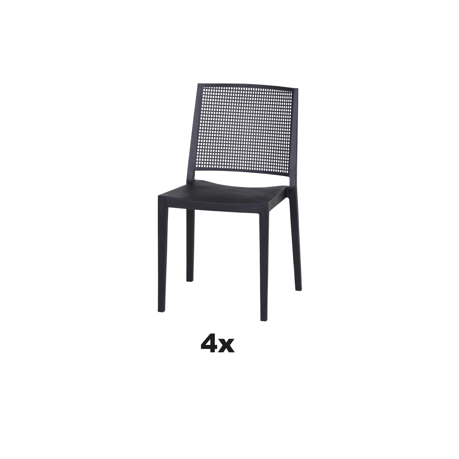 Siena Garden Stapelstuhl-Set Square 4-teilig Anthrazit