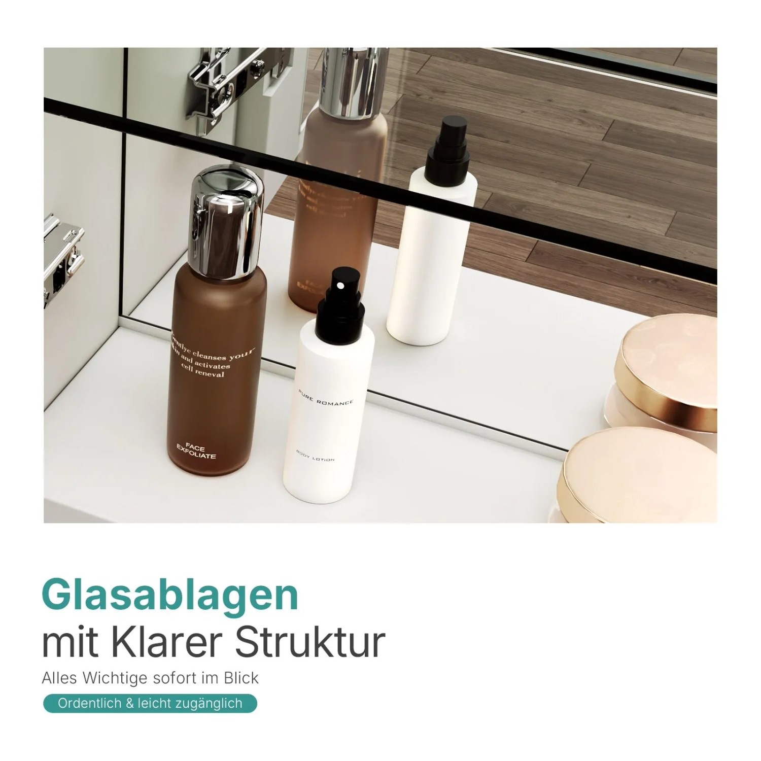 Emke Spiegelschränke Weiß 50x65cm Badezimmerschränke 1-Türig für Badezimmer Waschtisch_5