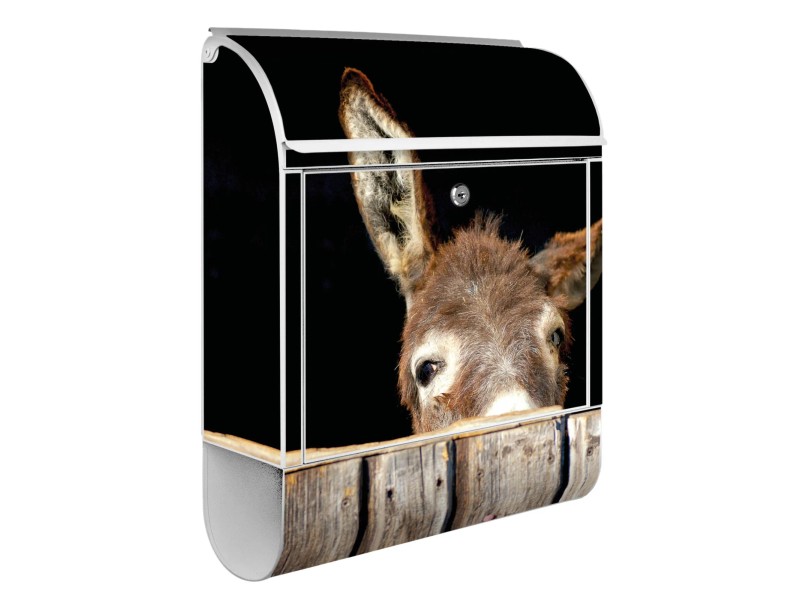 Personalisiert Briefkasten Mit Wildschwein - Weißer Stahlkasten Mit Zeitungsfach