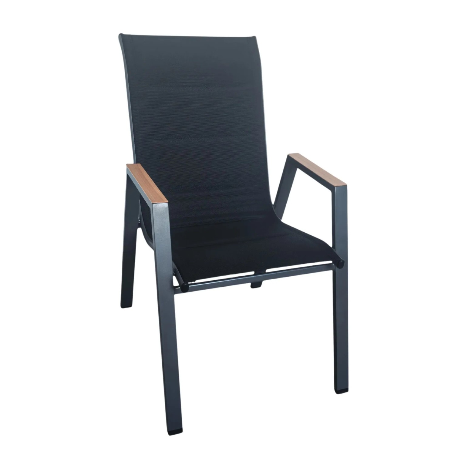 Greemotion Gartenstuhl Malta Stahl 54 cm x 74 cm x 91 cm Schwarz-Anthrazit