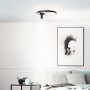Moderne LED-Deckenleuchte Eunomia, 2-flammig, schwarz-weiß, für Innenräume. Schwenkbarer Kopf für flexible Beleuchtung.