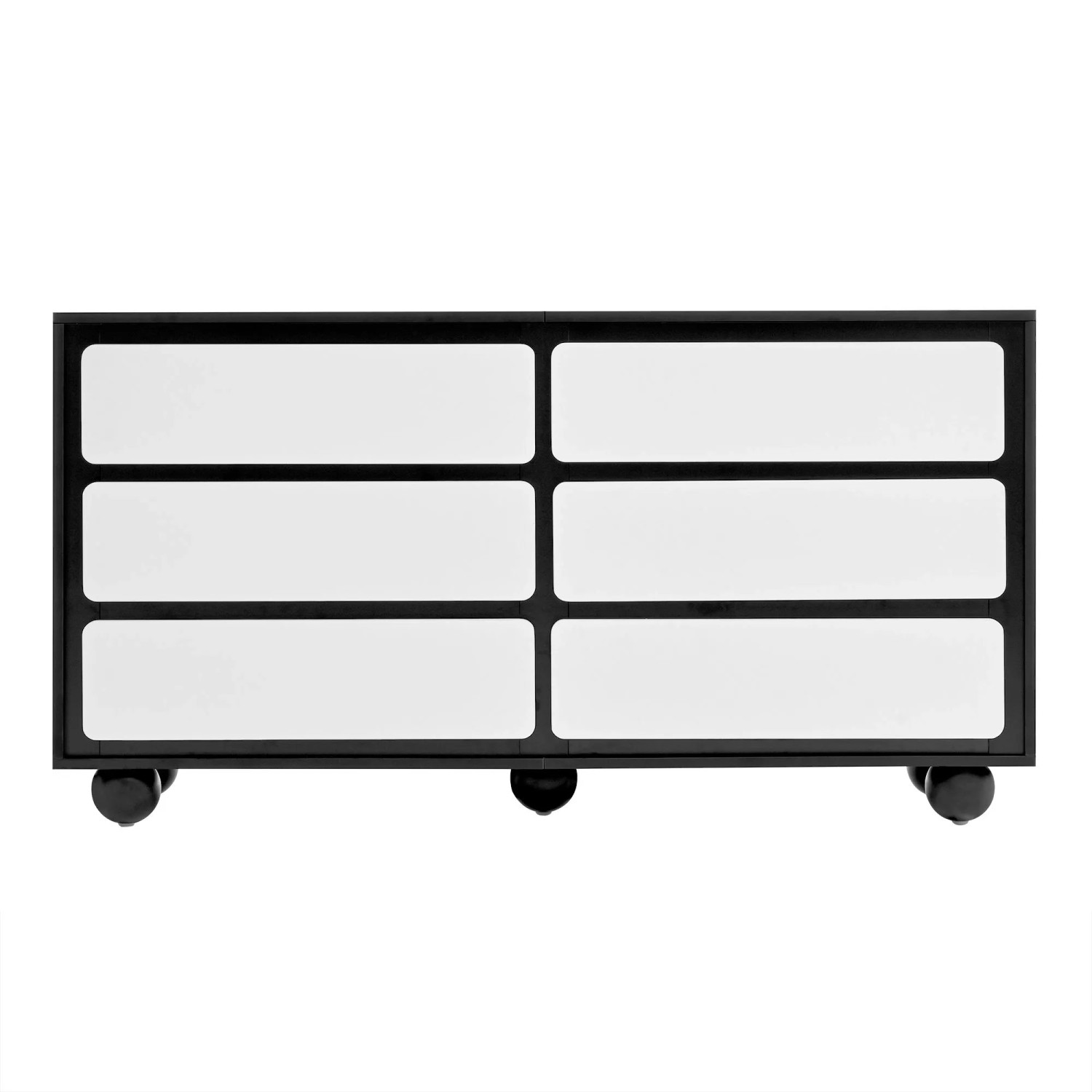 Okwish Kommode Mit 6 Schubladen Frisiertisch Design Wohnzimmer 140x74.5x38cm Weiß