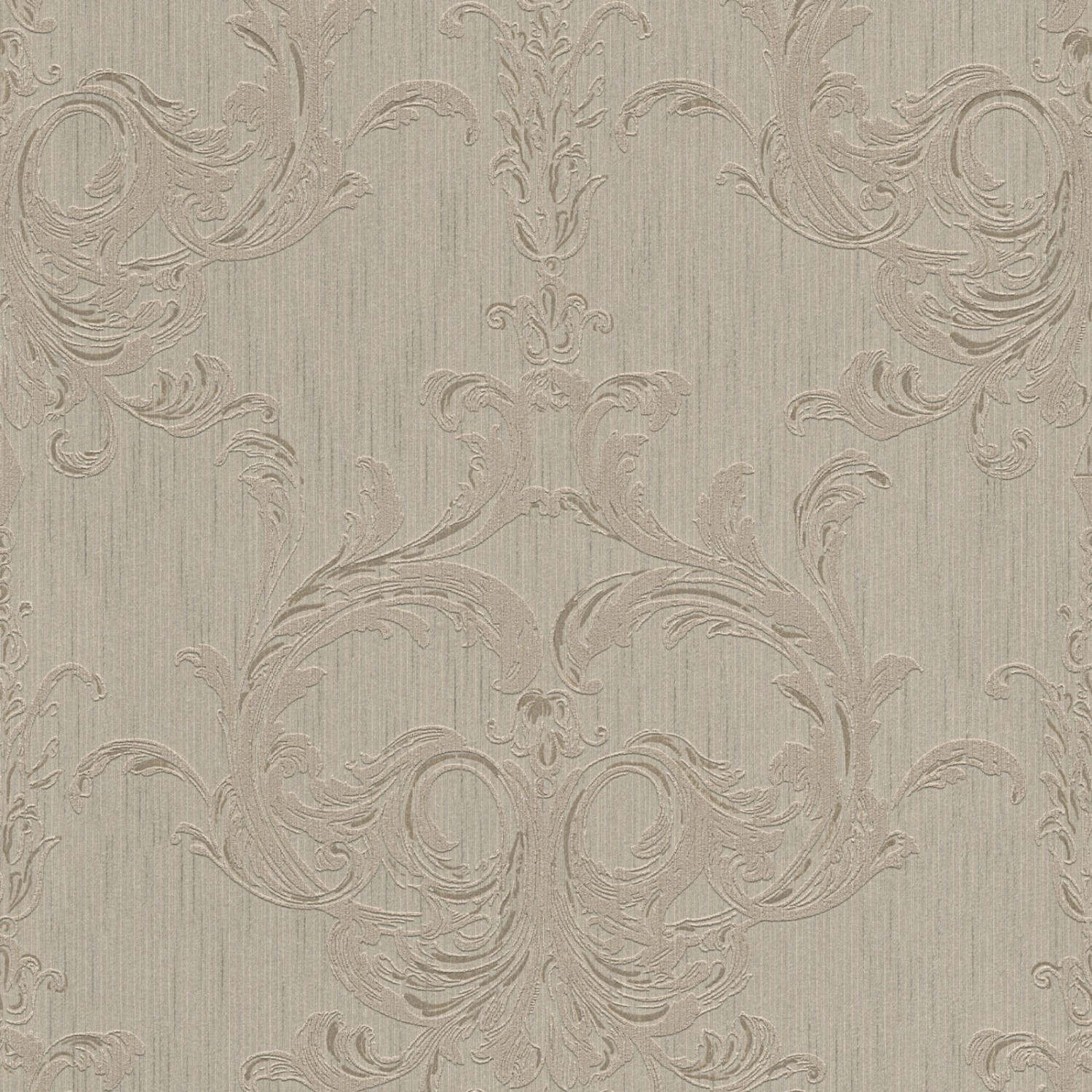 Bricoflor Barock Textiltapete in Grau Braun Textil Vliestapete mit Rokoko Ornament in Beige Elegante Tapete Royal Ideal 