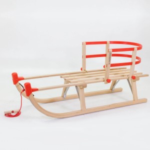 HolzFee Schlitten Holz Davos S 100 mit Kinder-Schlittenlehe