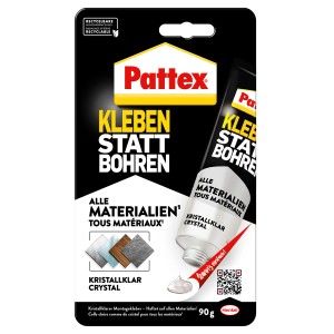 Pattex Kleben statt Bohren Kristallklar, 90g Tube Montagekleber für vielfältige Verklebungen.
