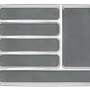 Wenko Besteckkasten mit 6 Fächern, grau-transparent, für Küchenschubladen.