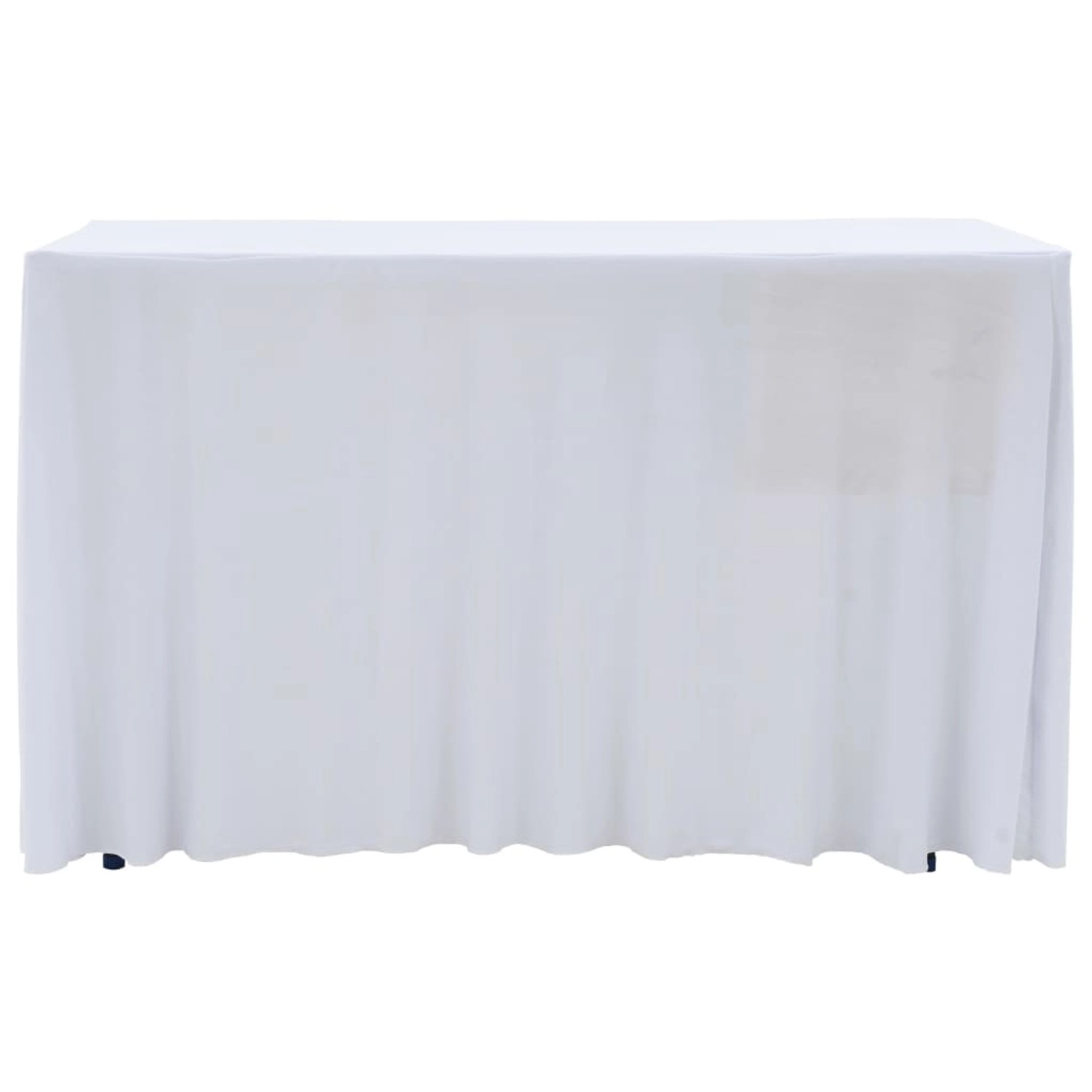 vidaXL 2 Stück Stretch-Tischdecken mit Rand Weiß 183 x 76 x 74 cm günstig online kaufen