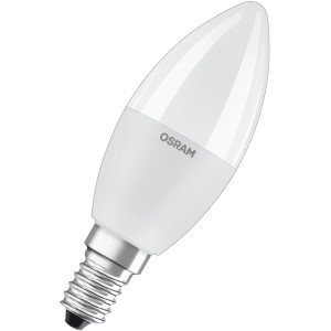 Osram LED-Leuchtmittel E14 in Kerzenform, 4,9W, 470lm. Energiesparende LED für stimmungsvolles Licht.