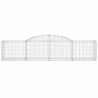vidaXL Gabionen mit Hochbogen, 15er Set, 300x50x60/80 cm, aus verzinktem Eisen.