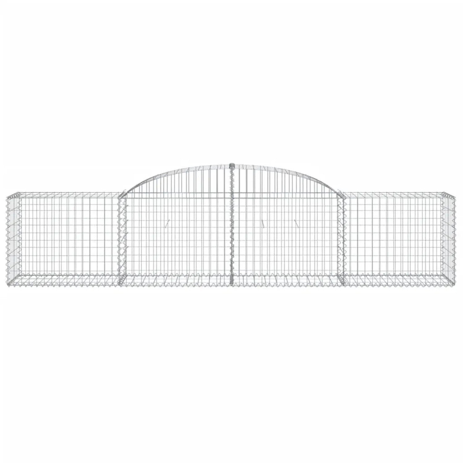 vidaXL Gabionen mit Hochbogen, 15er Set, 300x50x60/80 cm, aus verzinktem Eisen.