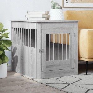 vidaXL Hundekäfig im Möbelstil Grau Sonoma 64,5x80x71 cm Holzwerkstoff 838335