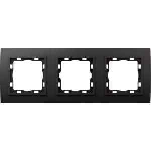 Schwarzer Vilma 3-fach Abdeckrahmen für Schalter und Steckdosen.