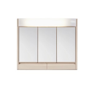 Jokey Spiegelschrank Saphir, 60x51 cm, Bahamabeige Hochglanz mit drei Spiegeltüren.