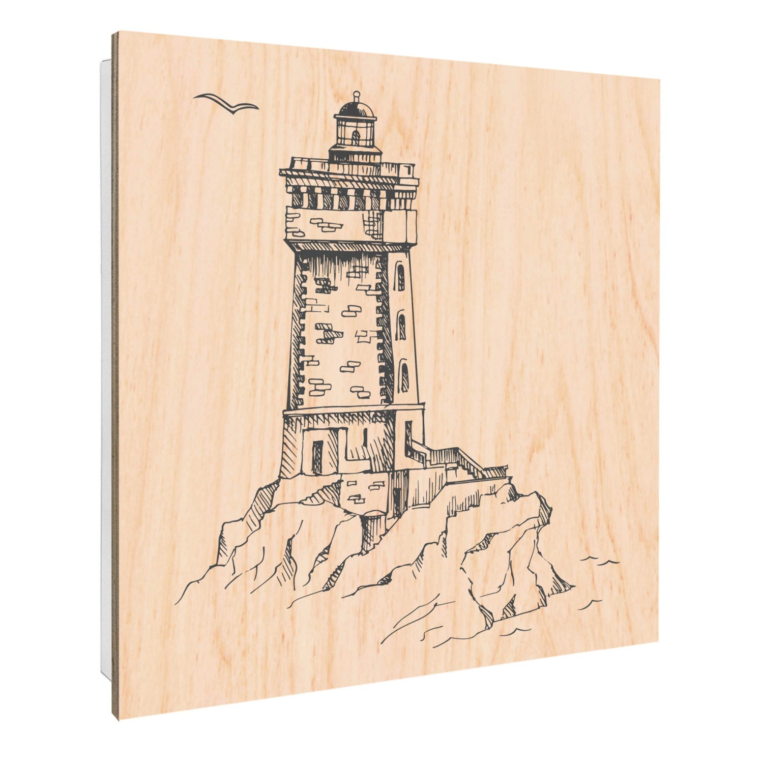Banjado Großer Schlüsselbox Holz 30x30cm Weiß Scharnier Rechts 50 Haken Sch günstig online kaufen