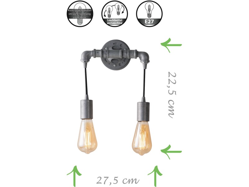 Zink OBI x Wandleuchte Amarcord 2-flammig cm cm bei 22,5 Design 27,5 Luce kaufen