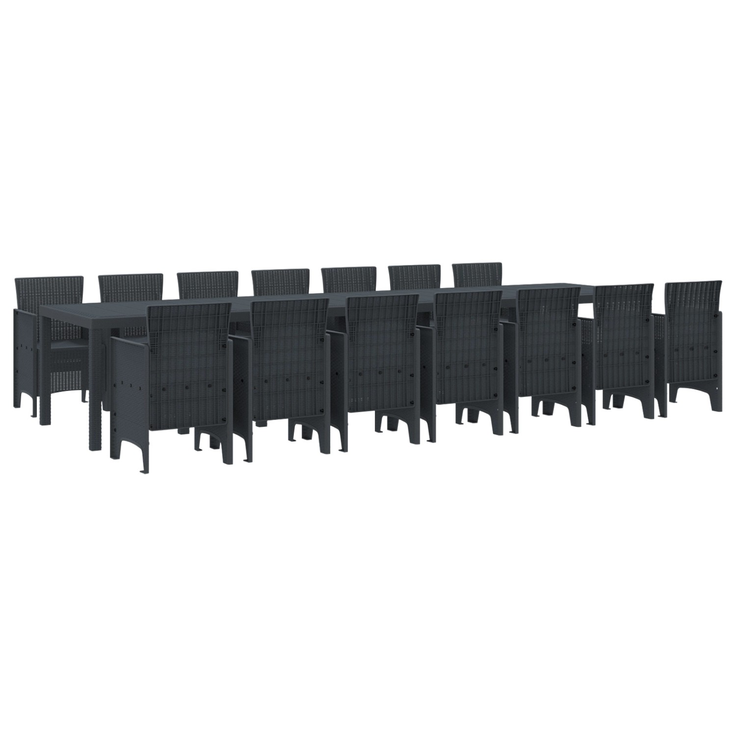 vidaXL Garten Essgruppe 15-Tlg Anthrazit Poly Rattan 3378792 günstig online kaufen