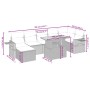 Graue 8-tlg. vidaXL Garten-Sofagarnitur aus Polyrattan mit Tisch und Kissen.