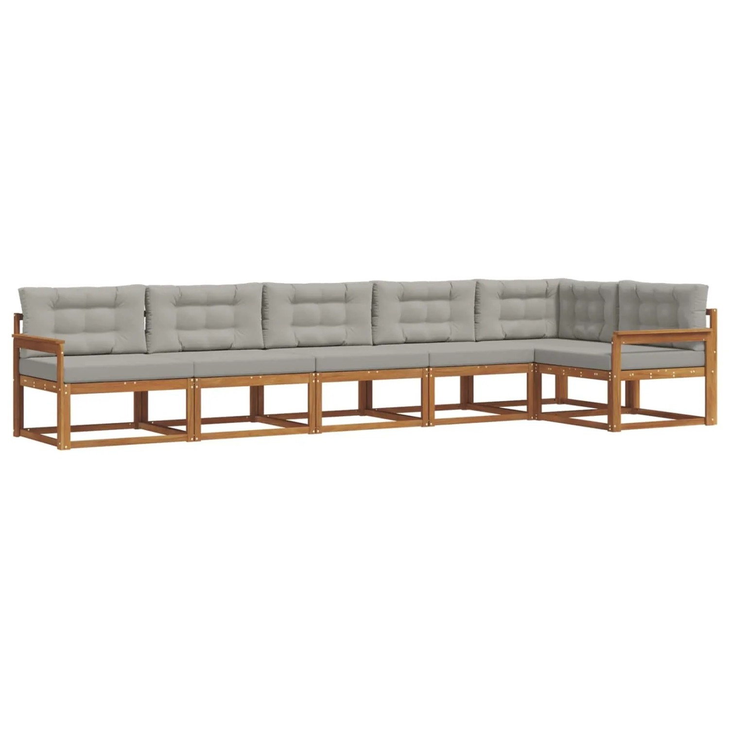 vidaXL Outdoor-Sofagarnitur mit Kissen 6-Tlg Natur und Hellgrau 3367639