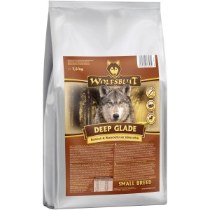 Wolfsblut Deep Glade Small Breed Hundetrockenfutter, 7,5kg Sack mit Wolfsmotiv.