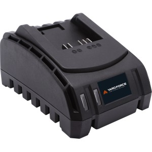 Yard Force 20V Ladegerät AL C20C für Rasenmäher und Gartengeräte, schwarz.