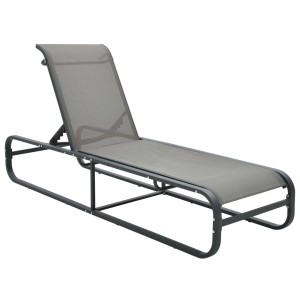 furnicato Sonnenliege aus Aluminium und Textilene, verstellbare Rückenlehne.