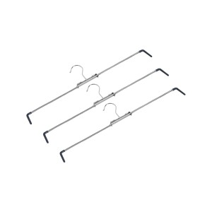 Rockspanner 3er-Pack aus verchromtem Stahl mit PVC-Beschichtung zur Aufbewahrung von Röcken.