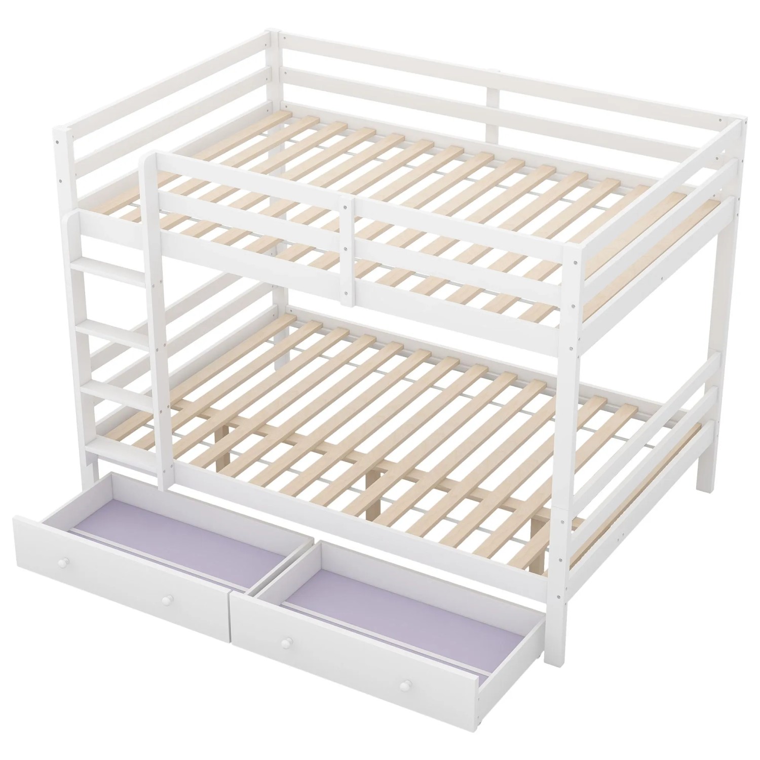 okwish Etagenbett 140x200cm mit Schubladen und Stauraum Kinderzimmer Weiß ohne Matratze
