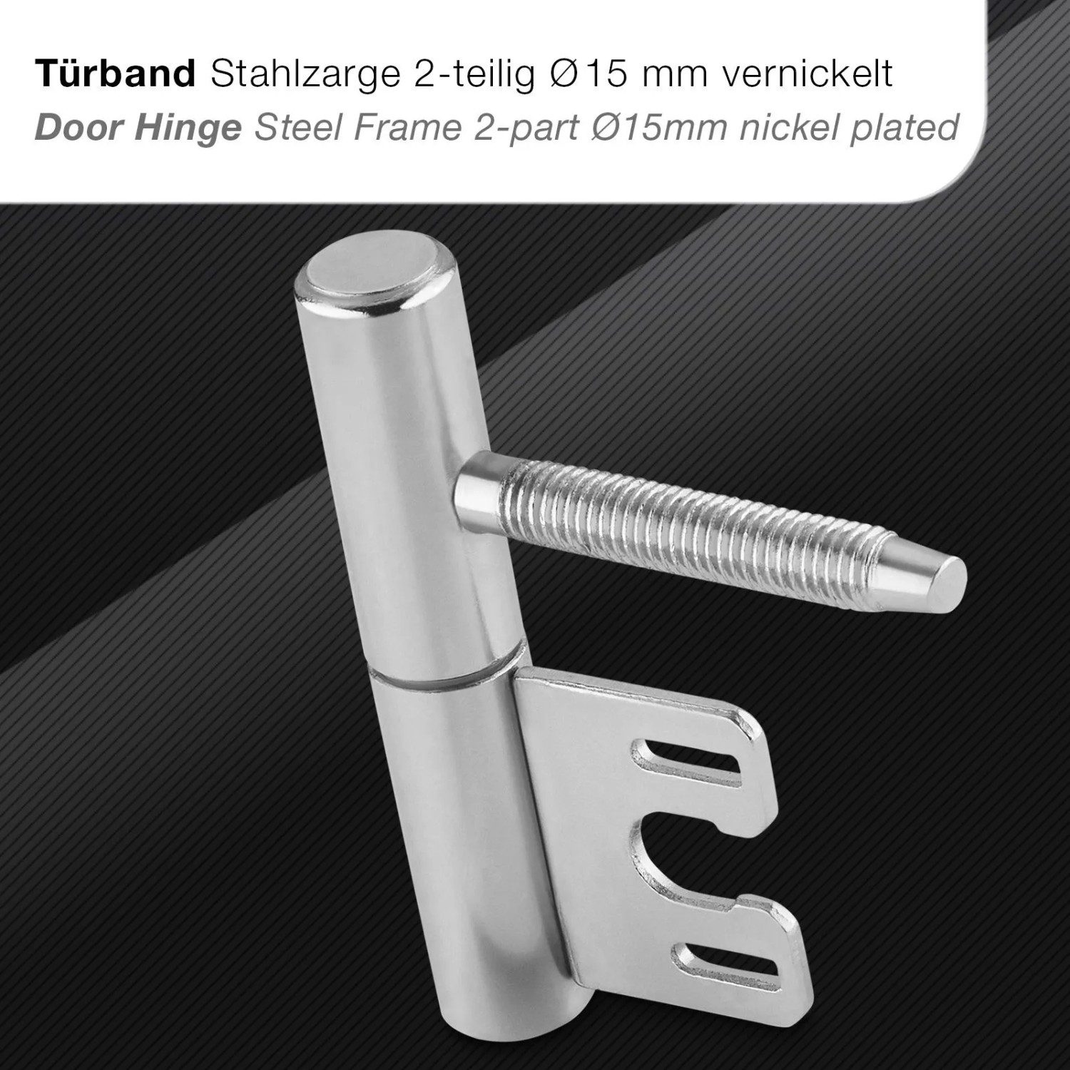SOTECH 1 Paar Türbänder 2-Teilig Ø15 mm Stahl Vernickelt für Stahlzargen_5
