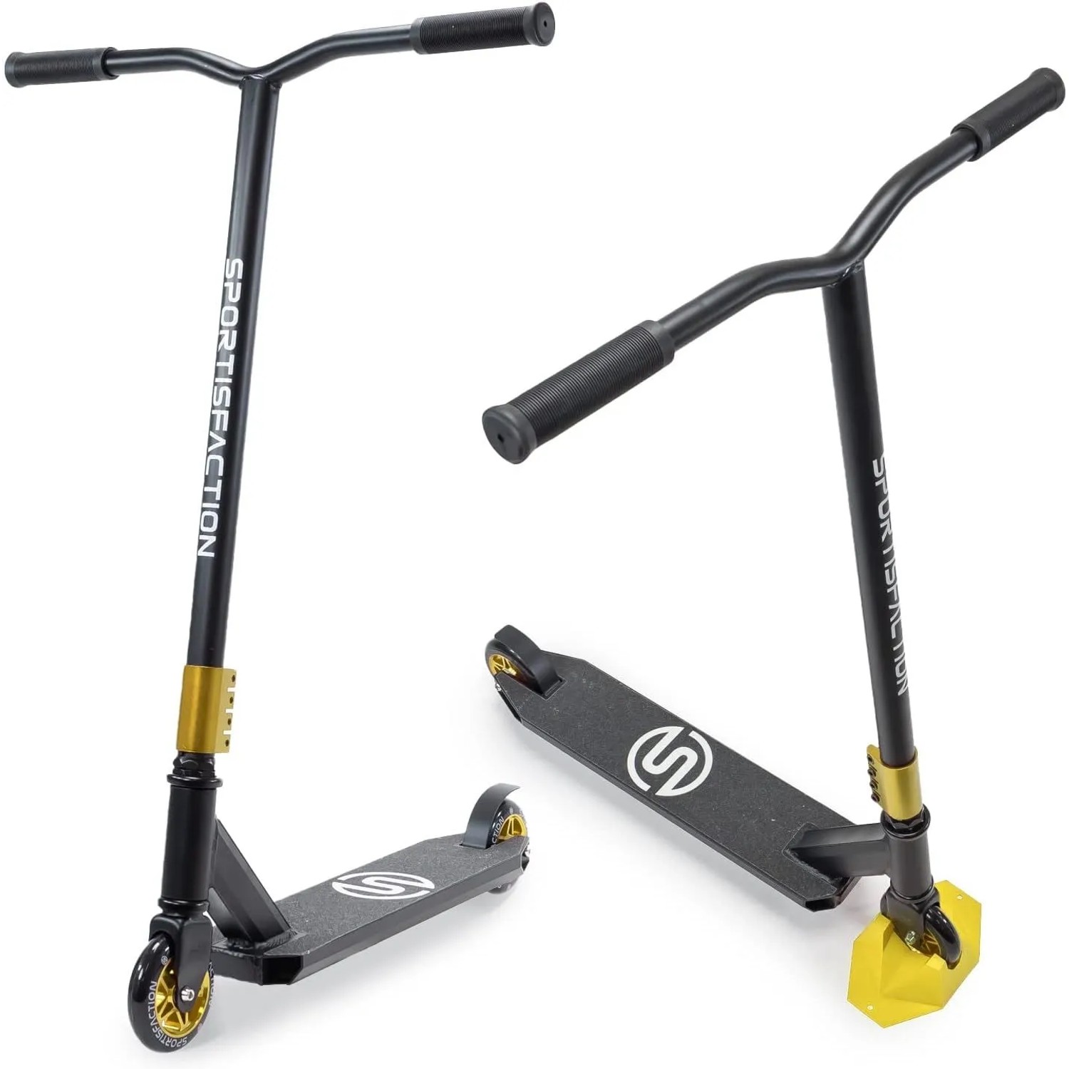 Sportisfaction Stuntscooter Gold ABEC11 Kugellager 4-fach Klemme Belastbar bis 100kg