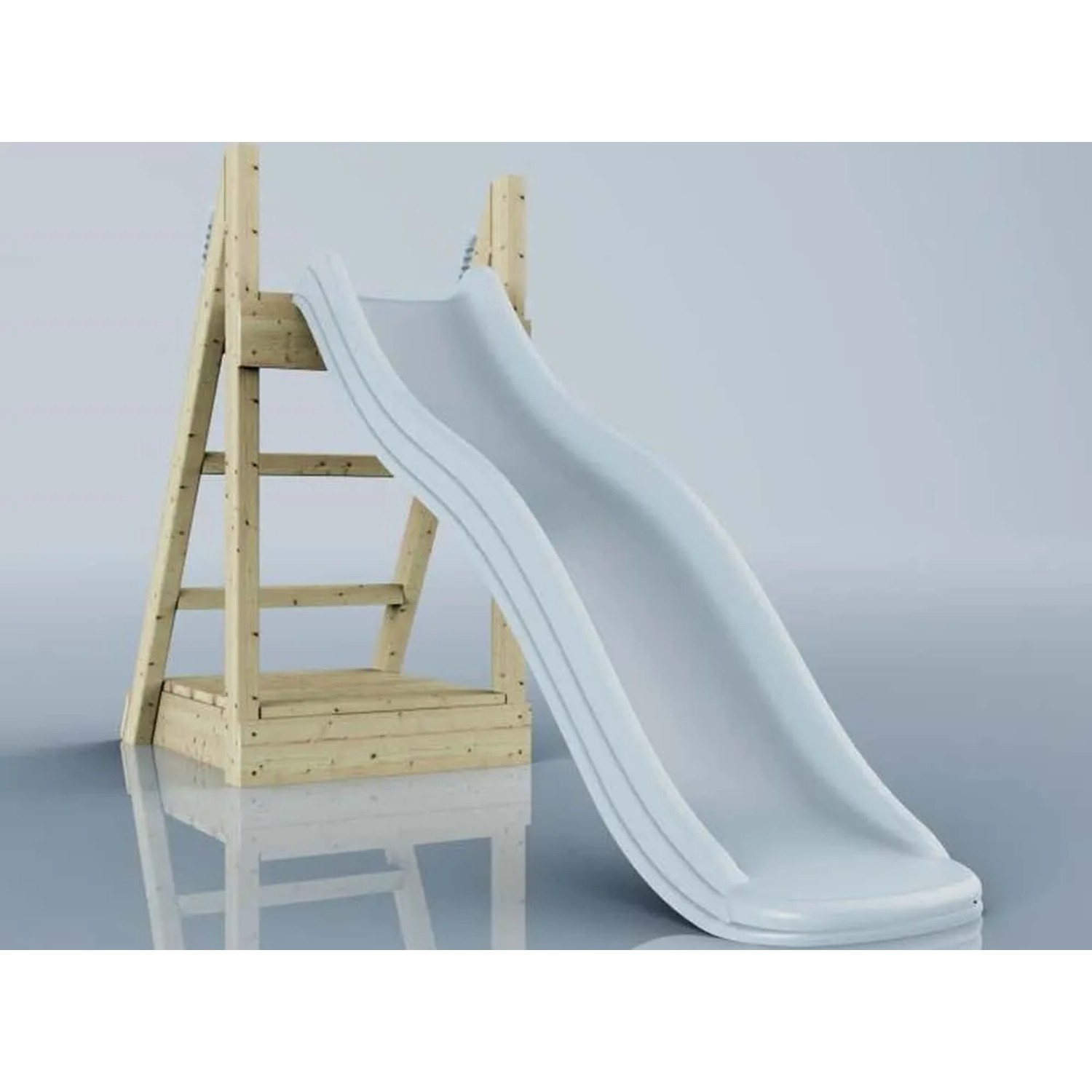 OutdoorToys Rutsche Fuchs, 175 cm, eisblau. Kinderrutsche mit Holzleiter für Spieltürme & Spielanlagen.
