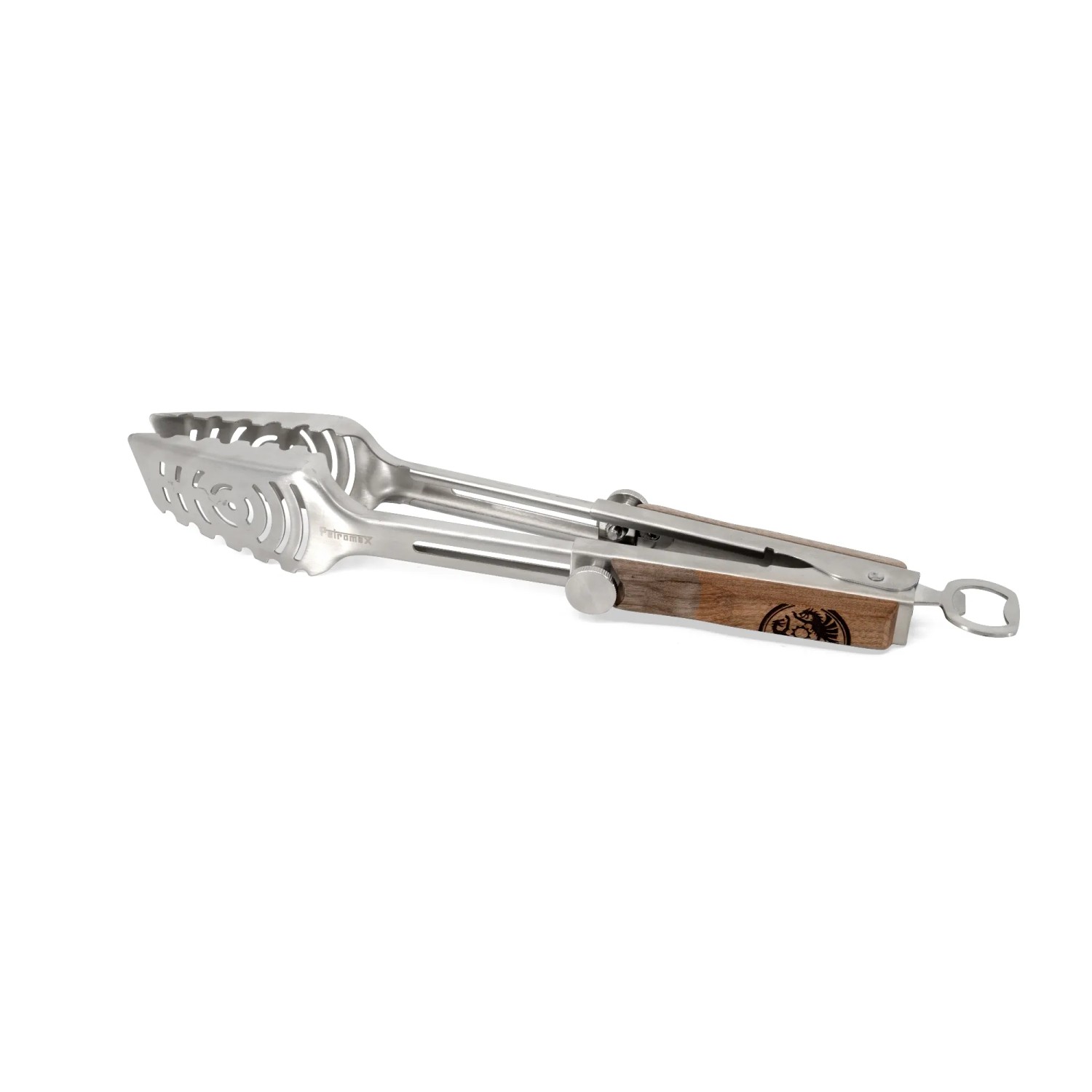 Petromax Grillzange ZA3 Teleskop aus Edelstahl mit Holzgriff, Grillutensil.