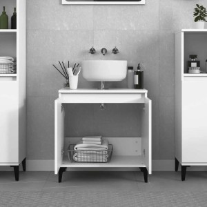 vidaXL Waschbeckenunterschrank Weiß 58x33x60 cm Holzwerkstoff 821260