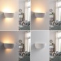 Moderne, weiße Lindby Wandleuchte Jimmy aus Gips/Ton, 1-flammig, für Innenräume.