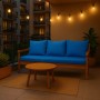 Setgarden  Mix Bench Kissen Outdoor Kissen Bankauflage 120x60+2x50x56cm Kissen Für 2-Sitzer Bänke 1tlg Blau_7