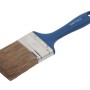 LUX Flachpinsel Lasuren 60 mm mit blauem Griff und braunen Borsten.