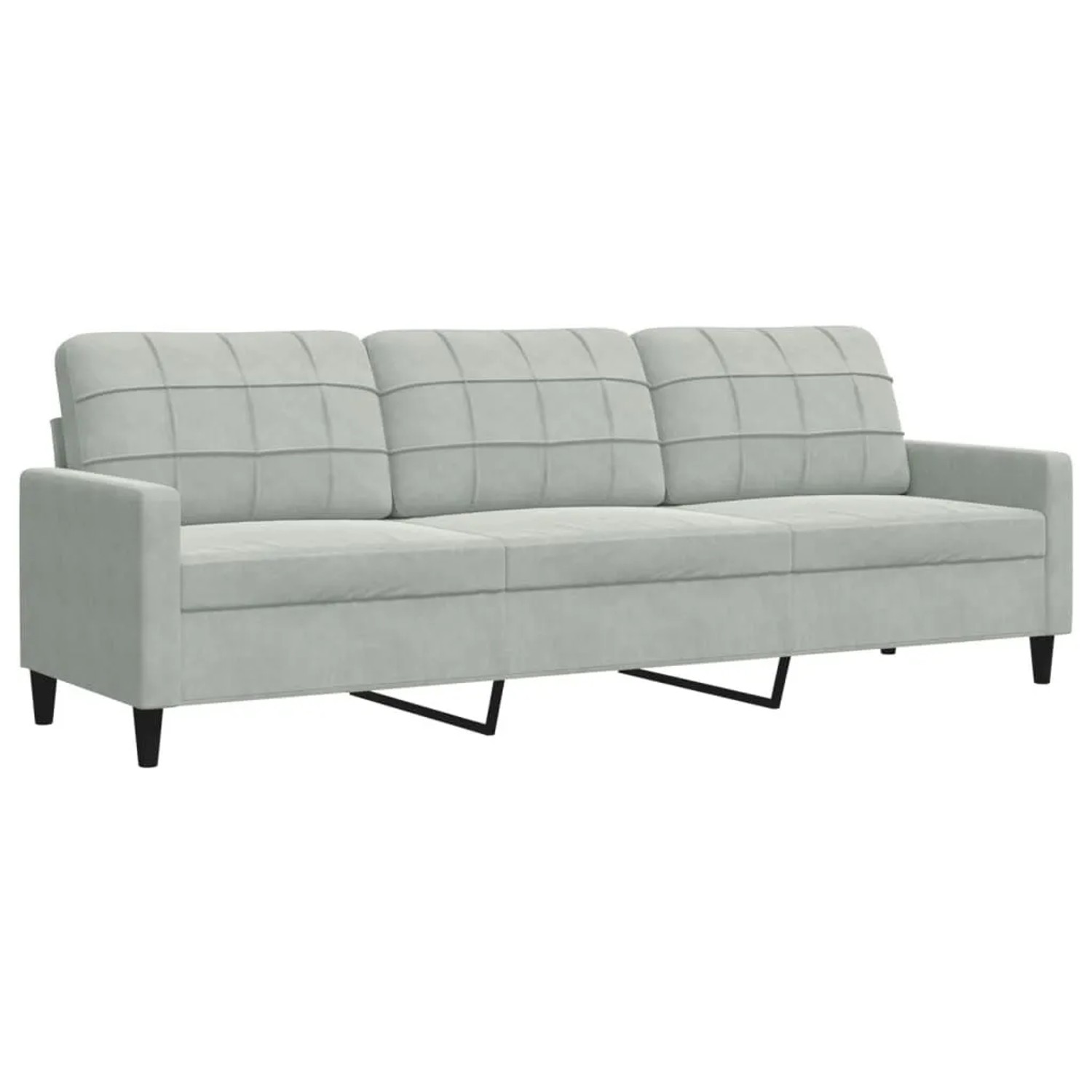 vidaXL 3-Sitzer-Sofa Hellgrau 210 cm Samt 4007644 günstig online kaufen