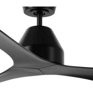 Schwarzer Lucci Air Deckenventilator Whitehaven, 142 cm, Detailaufnahme der Flügel und des Gehäuses.