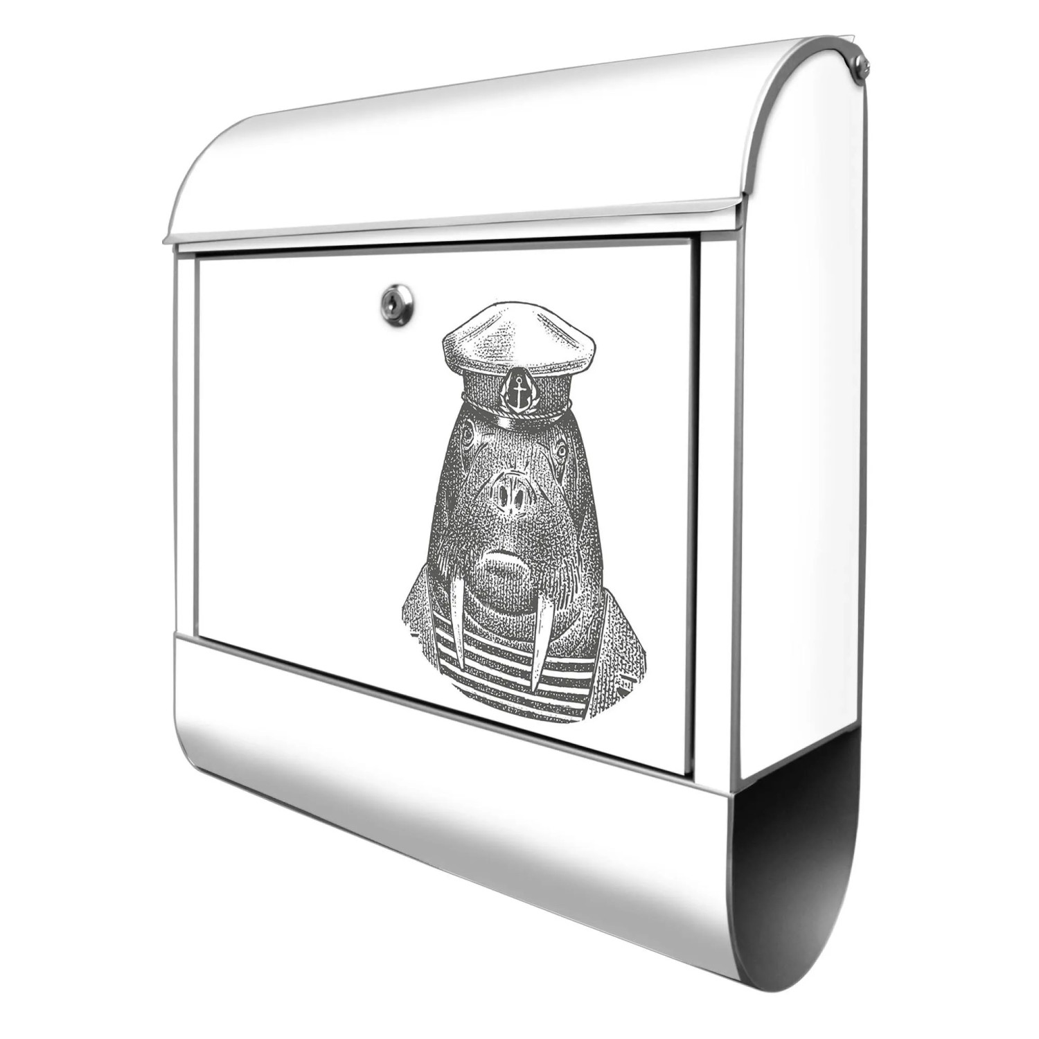 Banjado Design Briefkasten Silber Pulverbeschichtet 39x47x14cm 2 Schlüssel günstig online kaufen