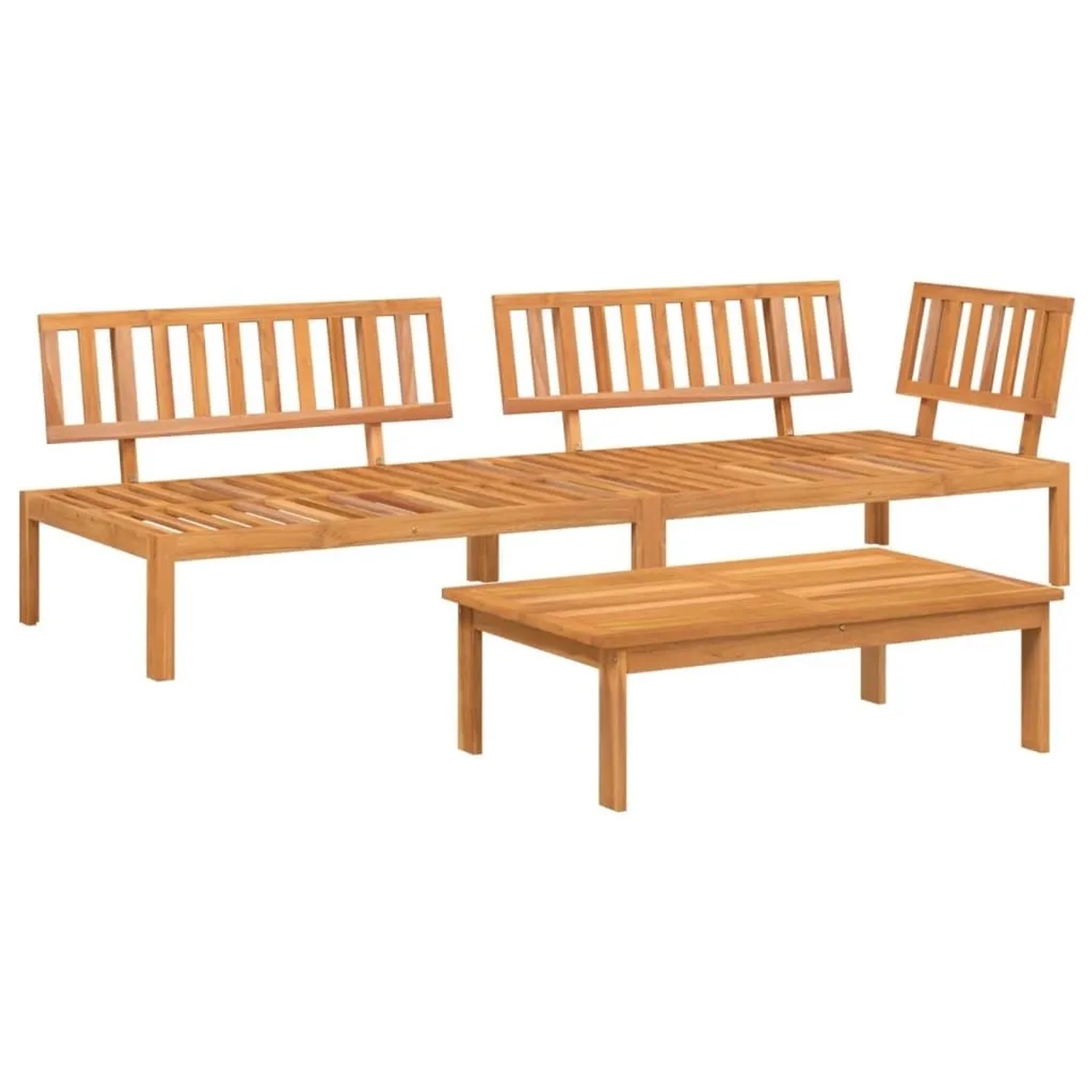vidaXL 3 Tlg Garten-Sofagarnitur aus Paletten Massivholz Akazie 3209427
