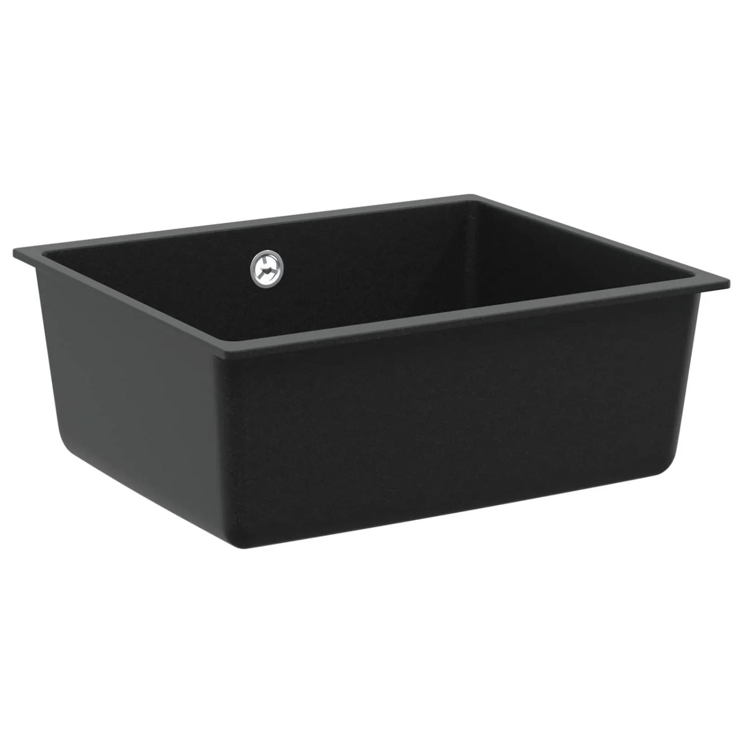 vidaXL Waschbecken Schwarz 530 x 460 mm 80% Quarz und 20% Harz 42028424