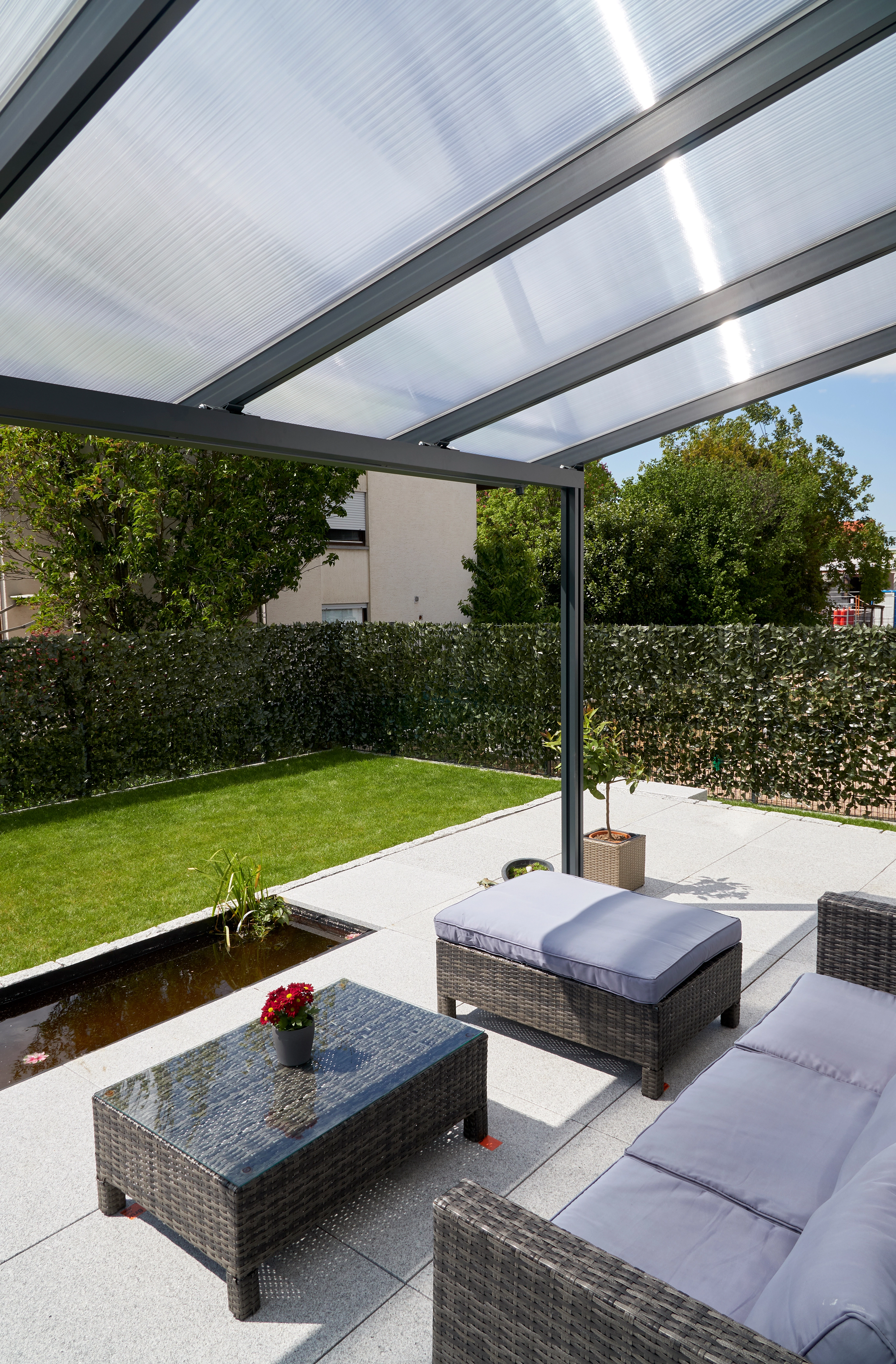 Terrassenüberdachung Premium (BxT) 309 cm x 306 cm Anthrazit Polycarbonat  Klar kaufen bei OBI