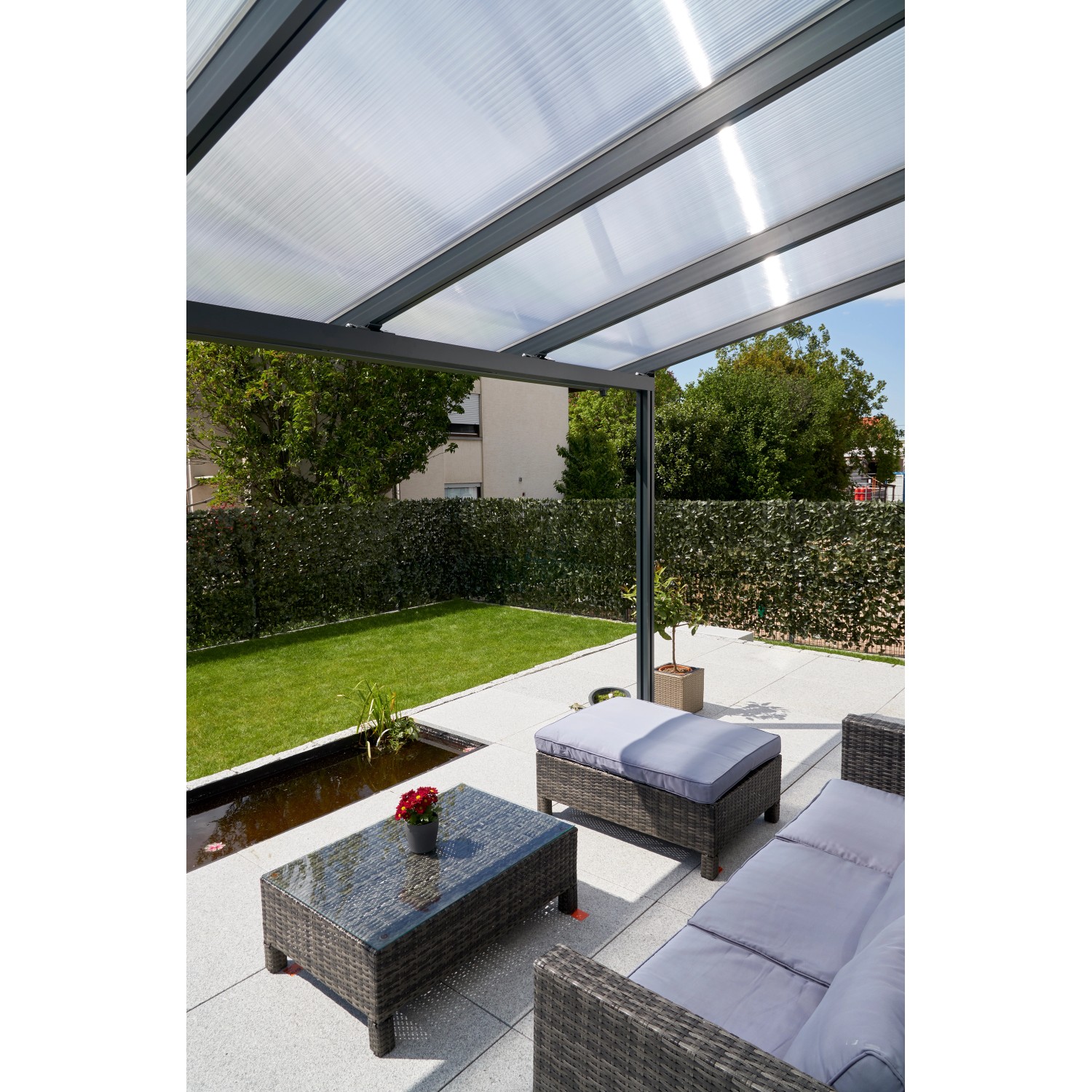 Terrassenüberdachung Premium kaufen cm OBI 306 Klar x (BxT) Anthrazit bei cm 309 Polycarbonat