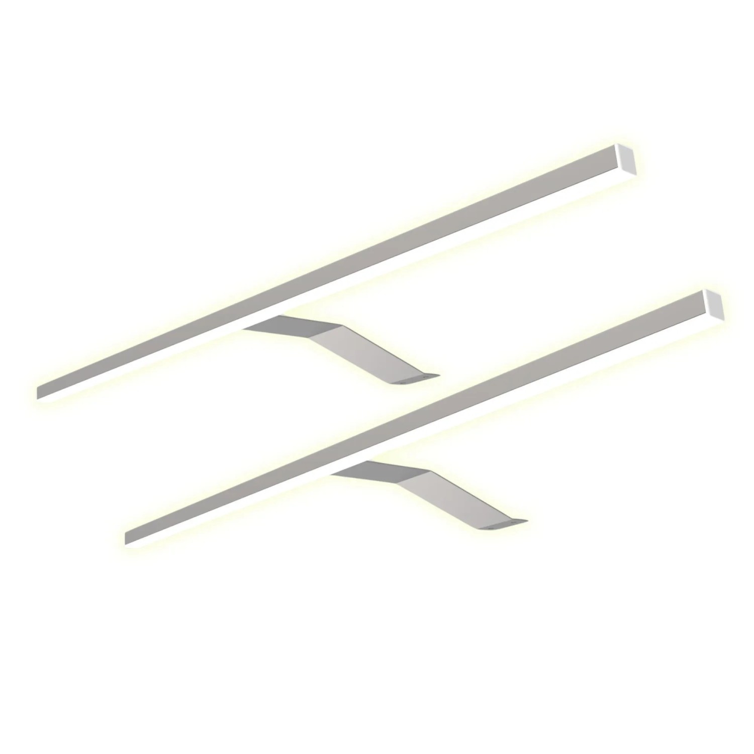 kalb LED Aufbauleuchte Aluminium 600x185x40mm Warmweiß Chrom 2er Set