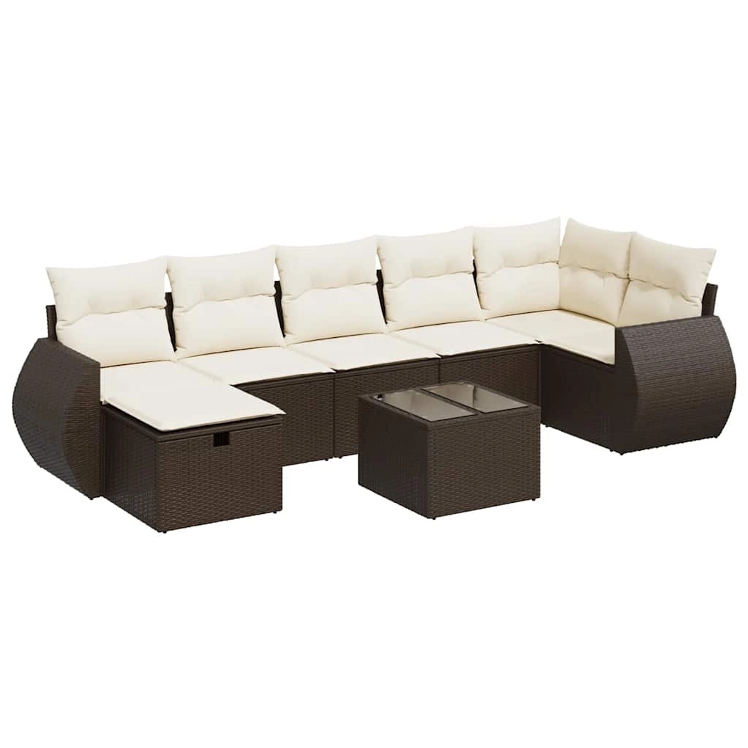 vidaXL 8-Tlg Garten-Sofagarnitur mit Kissen Braun Poly Rattan 3325619 günstig online kaufen