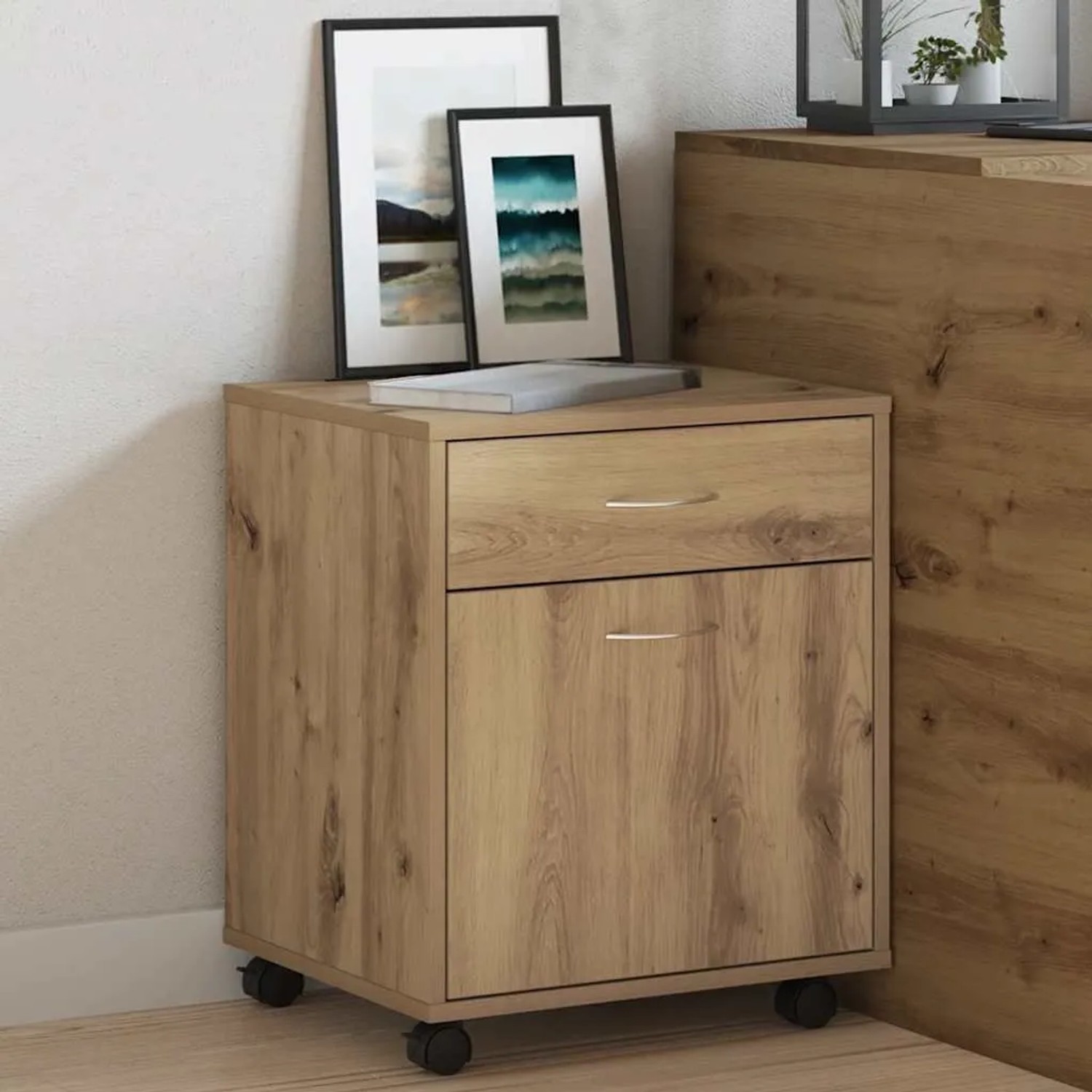 vidaXL Rollcontainer Artisan-Eiche 45x38x54 cm Holzwerkstoff 856655_4