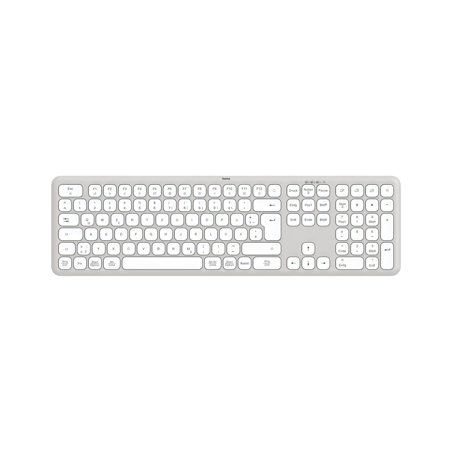 Image of Hama Multi-Device-Tastatur WK-550 QWERTZ Kabellos Funk/Bluetooth Weiß